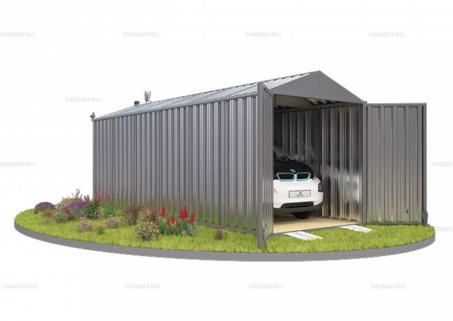 Хозблок SKOGGY секционный с двускатной крышей 6 х 2 м, цинковый Хозблок SKOGGY секционный с двускатной крышей 6 х 2 м, цинковый