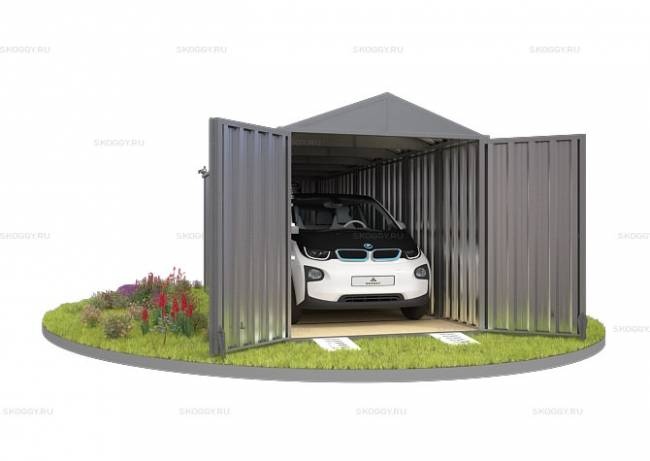 Хозблок SKOGGY секционный с двускатной крышей 6 х 2 м, цинковый Хозблок SKOGGY секционный с двускатной крышей 6 х 2 м, цинковый