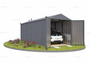 Хозблок SKOGGY секционный с двускатной крышей 6 х 2 м, брутальный серый