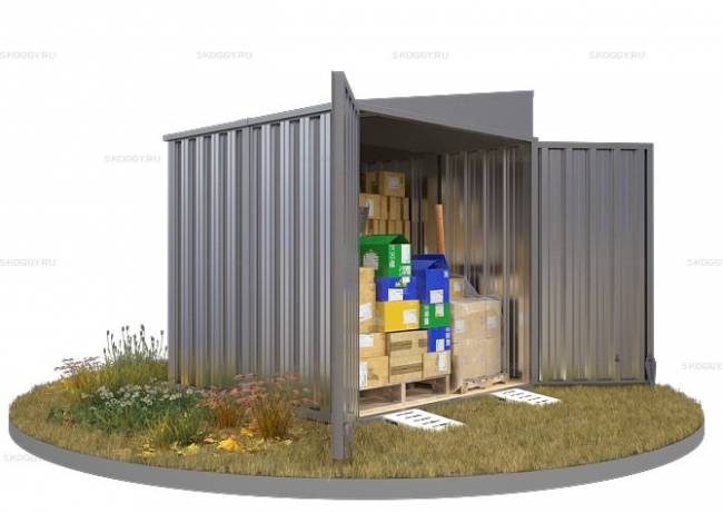 Хозблок SKOGGY секционный с односкатной крышей 2 х 2 м, цинковый Хозблок SKOGGY секционный с односкатной крышей 2 х 2 м, цинковый