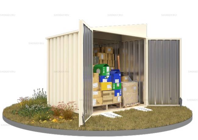 Хозблок SKOGGY секционный с односкатной крышей 2 х 2 м, слоновая кость Хозблок SKOGGY секционный с односкатной крышей 2 х 2 м, слоновая кость