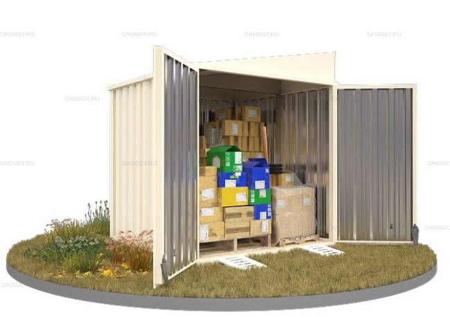 Хозблок SKOGGY секционный с односкатной крышей 2 х 2 м, слоновая кость Хозблок SKOGGY секционный с односкатной крышей 2 х 2 м, слоновая кость