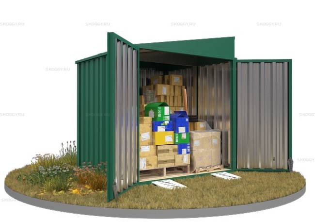 Хозблок SKOGGY секционный с односкатной крышей 2 х 2 м, зелёный мох Хозблок SKOGGY секционный с односкатной крышей 2 х 2 м, зелёный мох