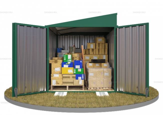 Хозблок SKOGGY секционный с односкатной крышей 2 х 2 м, зелёный мох Хозблок SKOGGY секционный с односкатной крышей 2 х 2 м, зелёный мох