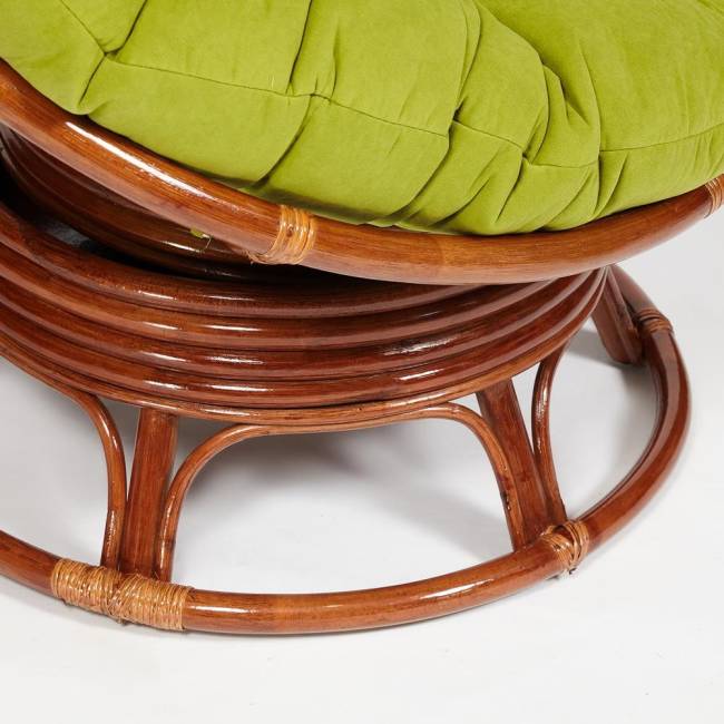 Кресло-качалка PAPASAN/ПАПАСАН w 23/01 B /с подушкой/ 115х78х104 см, Pecan (орех), флок Олива, 23 Pecan (орех)