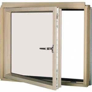 Мансардное окно FAKRO BDL P2 Lux (левое+откидное), однокамерный триплекс, дерево 114х95