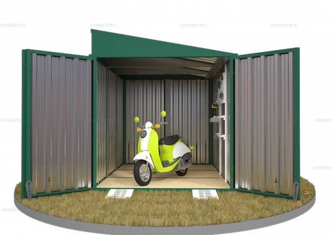 Хозблок SKOGGY секционный с односкатной крышей 3 х 2 м, зелёный мох Хозблок SKOGGY секционный с односкатной крышей 3 х 2 м, зелёный мох