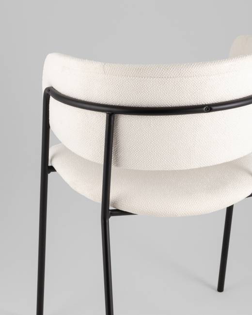 Кресло Нэлли New буклированный велюр белый