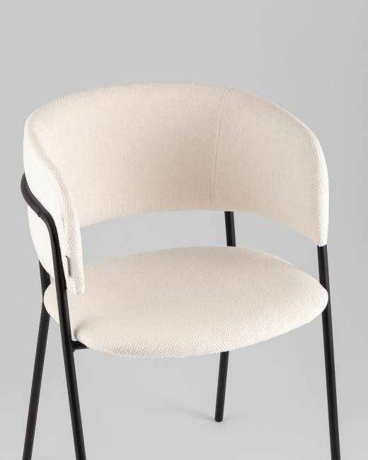 Кресло Нэлли New буклированный велюр белый