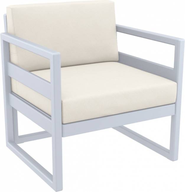 Комплект пластиковой мебели Mykonos XL серебристый, бежевый Комплект пластиковой мебели Mykonos XL серебристый, бежевый