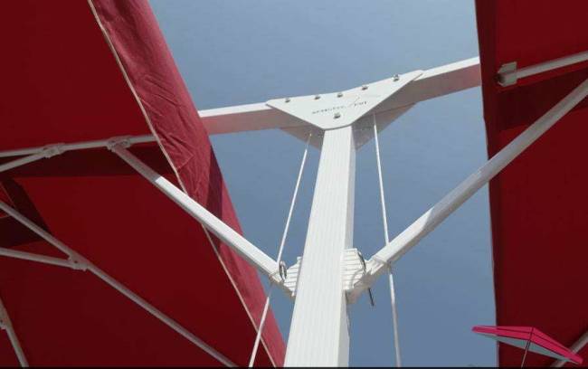 Зонт профессиональный двухкупольный Ø3х6 м Double Banana T бежевый Ø3000х6000 мм Зонт профессиональный двухкупольный Ø3х6 м Double Banana T бежевый Ø3000х6000 мм