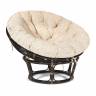 Кресло PAPASAN/ПАПАСАН 23/01 W  /с подушкой/ диаметр подушки 129 см, 115х101х104 см, Antique brown (античный черно-коричневый), ткань Старт Antique brown (античный черно-коричневый)