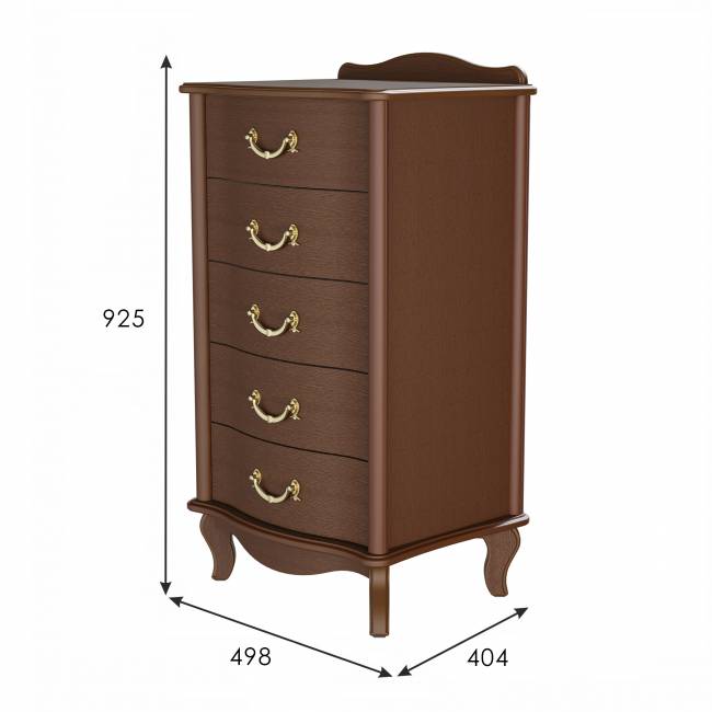 Комод Джульетта узкий 5 ящ., орех Л Комод Джульетта узкий 5 ящ., орех Л
