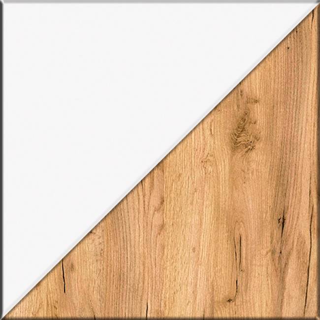 Шкаф-пенал Октава 13.228 цвет белый шагрень/дуб крафт золотой