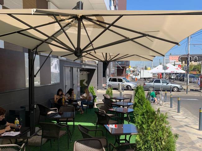 Зонт профессиональный двухкупольный 3х6 м Alu Double Dark антрацит, слоновая кость 3000х6000 мм Зонт профессиональный двухкупольный 3х6 м Alu Double Dark антрацит, слоновая кость 3000х6000 мм