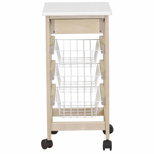 Тумба с ящиком и корзинами белый/лак Тумба с ящиком и корзинами белый/лак