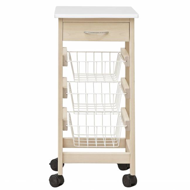 Тумба с ящиком и корзинами белый/лак Тумба с ящиком и корзинами белый/лак