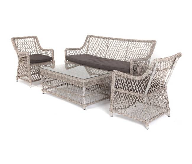 "Асти" лаунж-зона из искусственного ротанга на 4 персоны, цвет бежевый "Асти" лаунж-зона из искусственного ротанга на 4 персоны, цвет бежевый