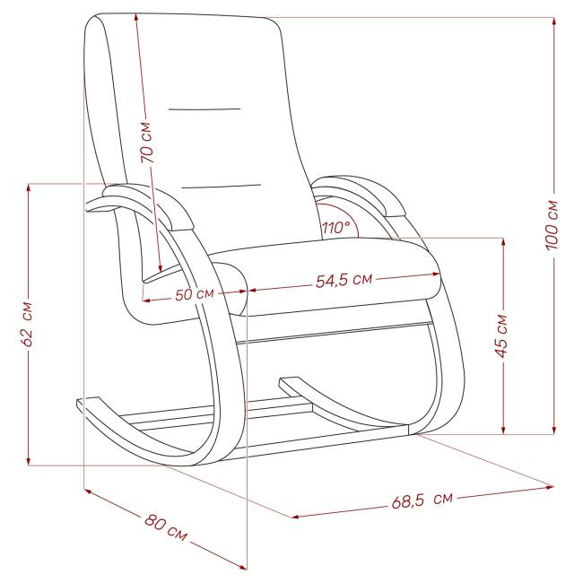 Кресло-качалка Leset Милано Слоновая кость V43 зелёный