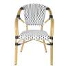 "Кабри" плетеный стул из искусственного ротанга, цвет черно-белый