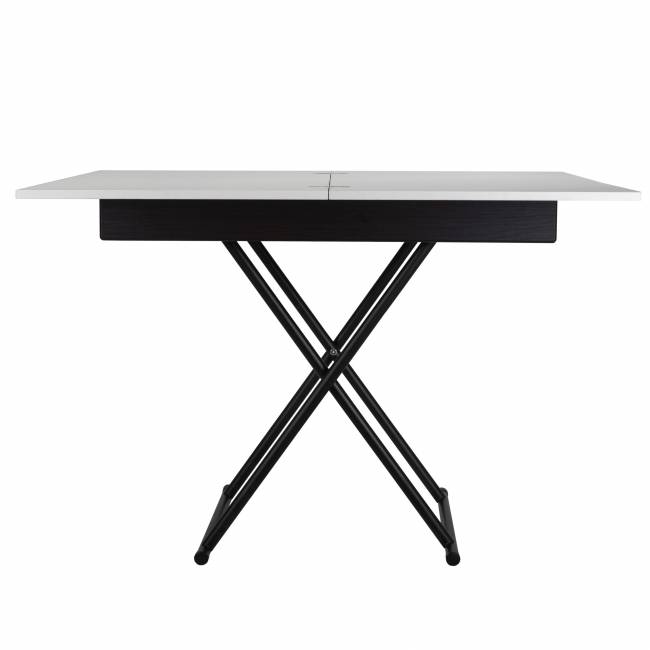 Стол-трансформер Лерон белый/черный
