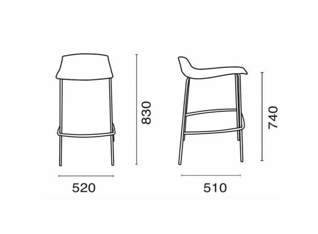Табурет пластиковый барный X-Treme BSS Pro тортора 520х510х830 мм Табурет пластиковый барный X-Treme BSS Pro тортора 520х510х830 мм