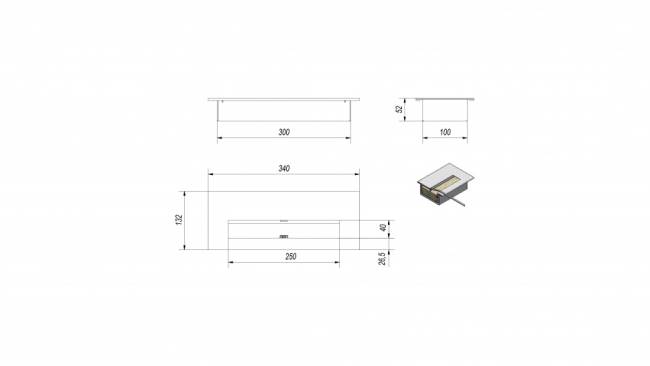Биокамин Kratki Quat стальной, TUV