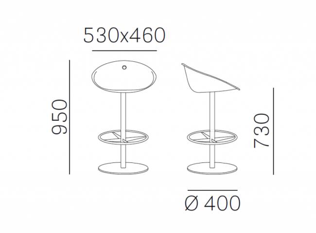 Кресло пластиковое барное Gliss 530х460х950 мм Кресло пластиковое барное Gliss 530х460х950 мм