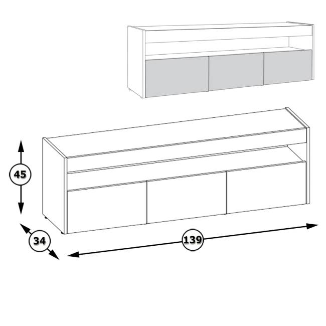 Тумба под ТВ 13.272 цвет дуб вотан/интра Тумба под ТВ 13.272 цвет дуб вотан/интра