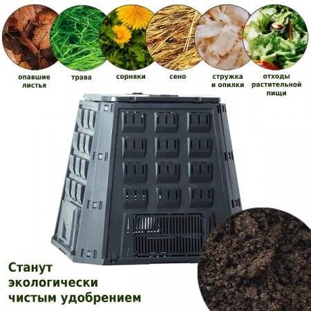 Компостер Prosperplast Evogreen 420л, черный Компостер Prosperplast Evogreen 420л, черный