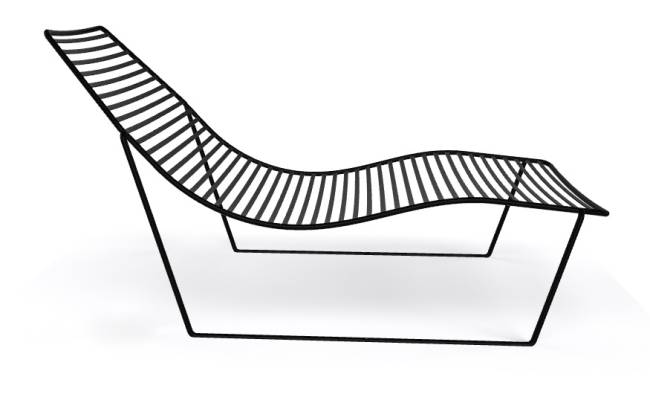 Шезлонг-лежак металлический Link Lounge черный 1530х710х820 мм Шезлонг-лежак металлический Link Lounge черный 1530х710х820 мм