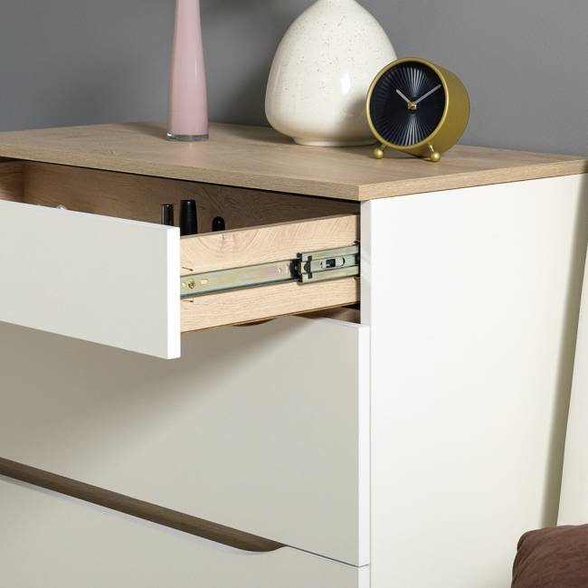 Комплект Муссон Шкаф + Стеллаж + Комод + Зеркало цвет белый/дуб эндгрейн элегантный