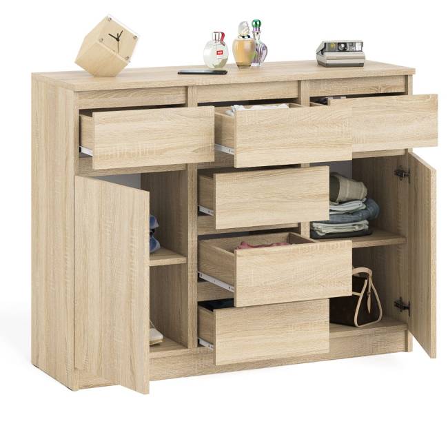 Комод с ящиками и дверками Мори МК1200.4 цвет дуб сонома