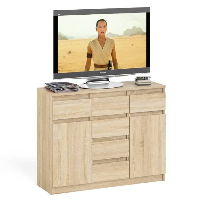 Комод с ящиками и дверками Мори МК1200.4 цвет дуб сонома