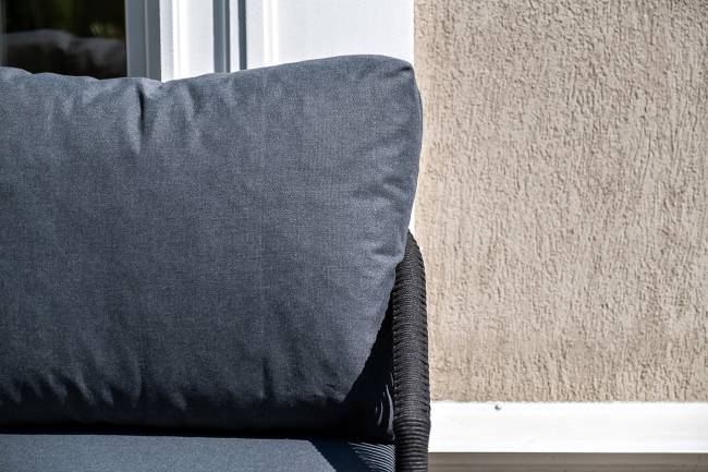 "Верона" лаунж-зона 5-местная плетеная из роупа (веревки), каркас алюминиевый темно-серый, роуп темно-серый "Верона" лаунж-зона 5-местная плетеная из роупа (веревки), каркас алюминиевый темно-серый, роуп темно-серый