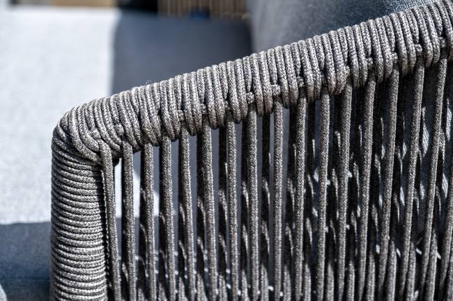 "Верона" лаунж-зона 5-местная плетеная из роупа (веревки), каркас алюминиевый темно-серый, роуп темно-серый "Верона" лаунж-зона 5-местная плетеная из роупа (веревки), каркас алюминиевый темно-серый, роуп темно-серый