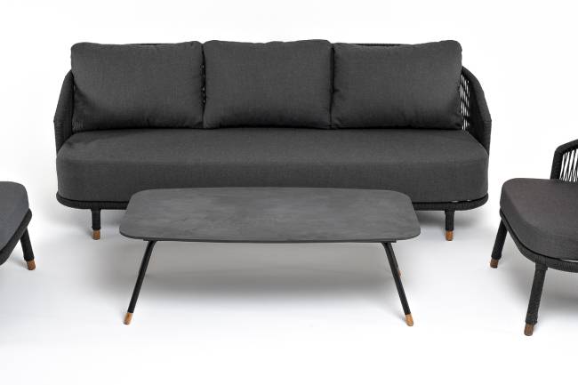 "Верона" лаунж-зона 5-местная плетеная из роупа (веревки), каркас алюминиевый темно-серый, роуп темно-серый "Верона" лаунж-зона 5-местная плетеная из роупа (веревки), каркас алюминиевый темно-серый, роуп темно-серый