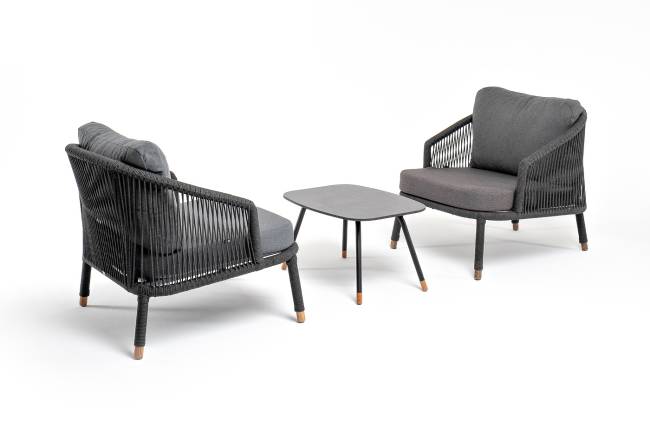 "Верона" лаунж-зона 5-местная плетеная из роупа (веревки), каркас алюминиевый темно-серый, роуп темно-серый "Верона" лаунж-зона 5-местная плетеная из роупа (веревки), каркас алюминиевый темно-серый, роуп темно-серый