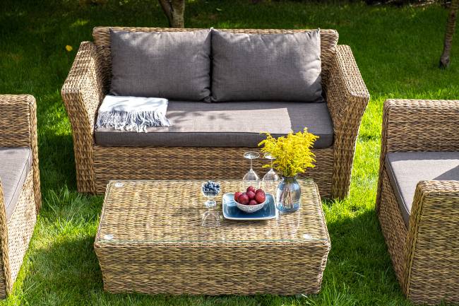 "Капучино" диван из искусственного ротанга (гиацинт) двухместный, цвет соломенный "Капучино" диван из искусственного ротанга (гиацинт) двухместный, цвет соломенный