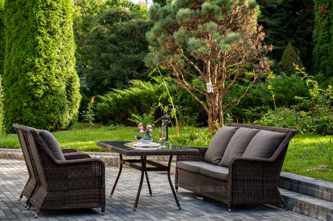 "Гляссе" обеденная группа из искусственного ротанга, цвет коричневый "Гляссе" обеденная группа из искусственного ротанга, цвет коричневый