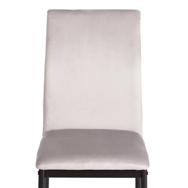 Стул CAPRI (mod. 39) металл, вельвет, 49.5 х 41 х 93,5 см, Light grey (светло-серый) HLR14 / черный (Комплект из 4 шт.) Light grey (светло-серый) HLR14 / черный металл, вельвет