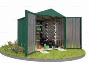 Хозблок SKOGGY секционный с двускатной крышей 3 х 2 м, зелёный мох