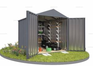 Хозблок SKOGGY секционный с двускатной крышей 3 х 2 м, брутальный серый