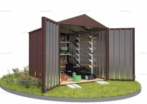 Хозблок SKOGGY секционный с двускатной крышей 3 х 2 м, шоколадный