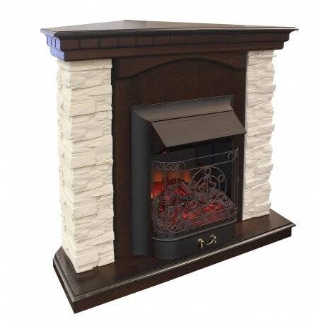 Электрокамин Elford Corner AO с очагом Majestic Lux BL S Электрокамин Elford Corner AO с очагом Majestic Lux BL S