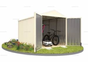 Хозблок SKOGGY секционный с двускатной крышей 4 х 2 м, слоновая кость