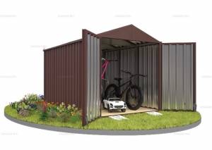 Хозблок SKOGGY секционный с двускатной крышей 4 х 2 м, шоколадный