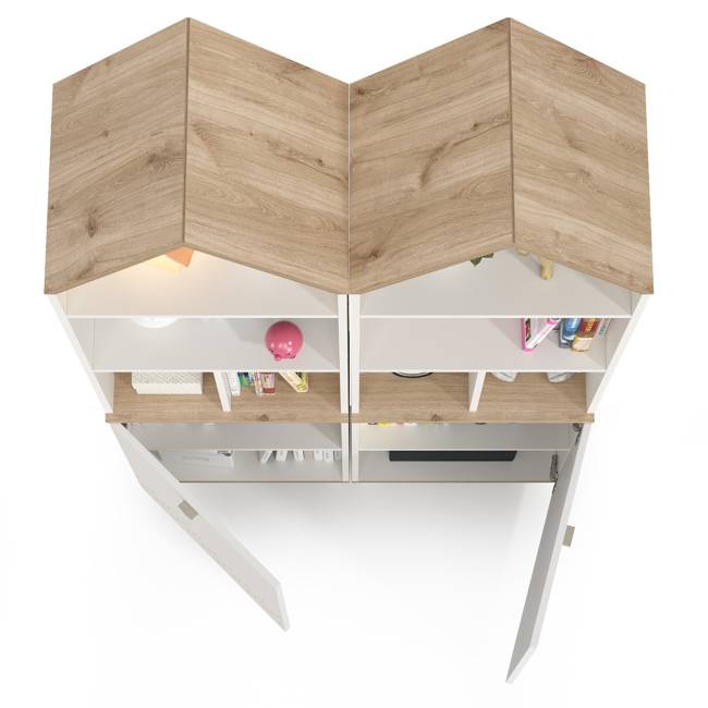 Два открытых стеллажа Эйп цвет белый/дуб белый Два открытых стеллажа Эйп цвет белый/дуб белый