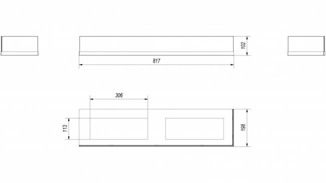Стекло декоративное для биокамина DELTA/P/900