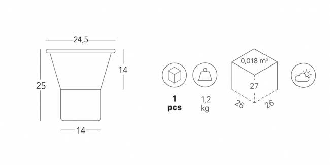 Ваза для цветов Mimosa аквамарин, нефтяной синий Ø195х310 мм